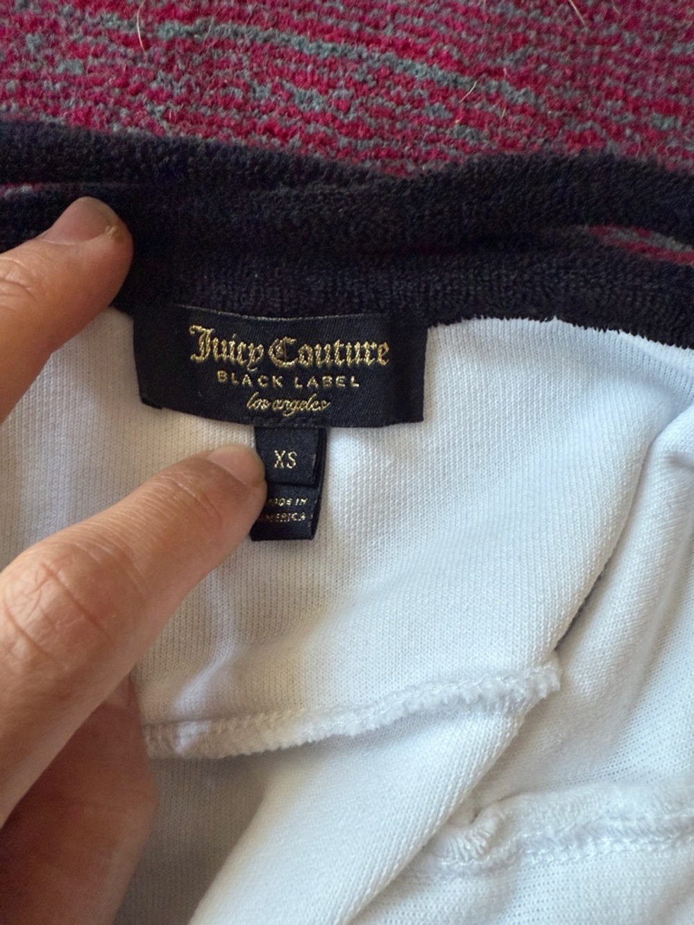 Juicy Couture White Midi Towel Terry Dress with Black Trim